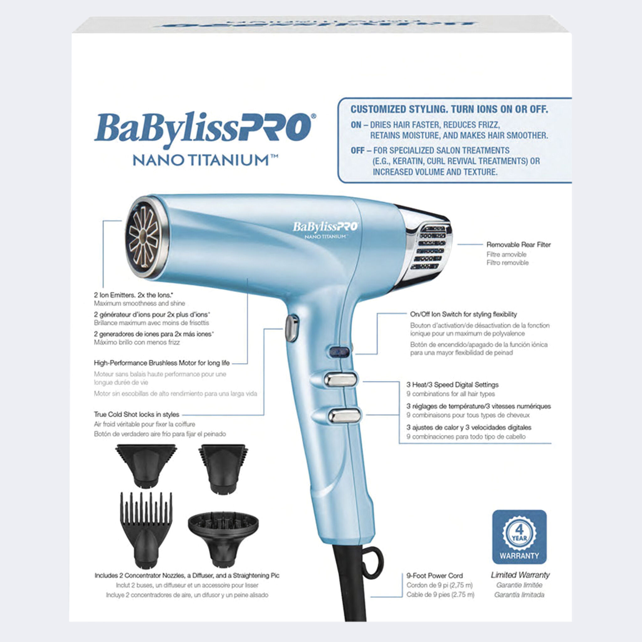 BaBylissPRO DUALTURBO ドライヤー 本体 BaBylissPRO Nano Titanium